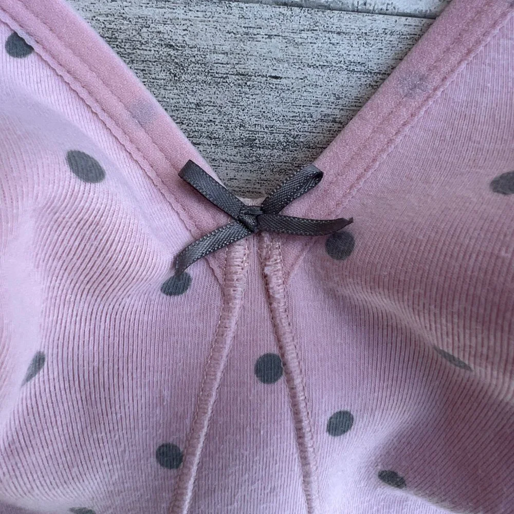 Cacique Bra 44D Pink Gray‎ Polka Dot